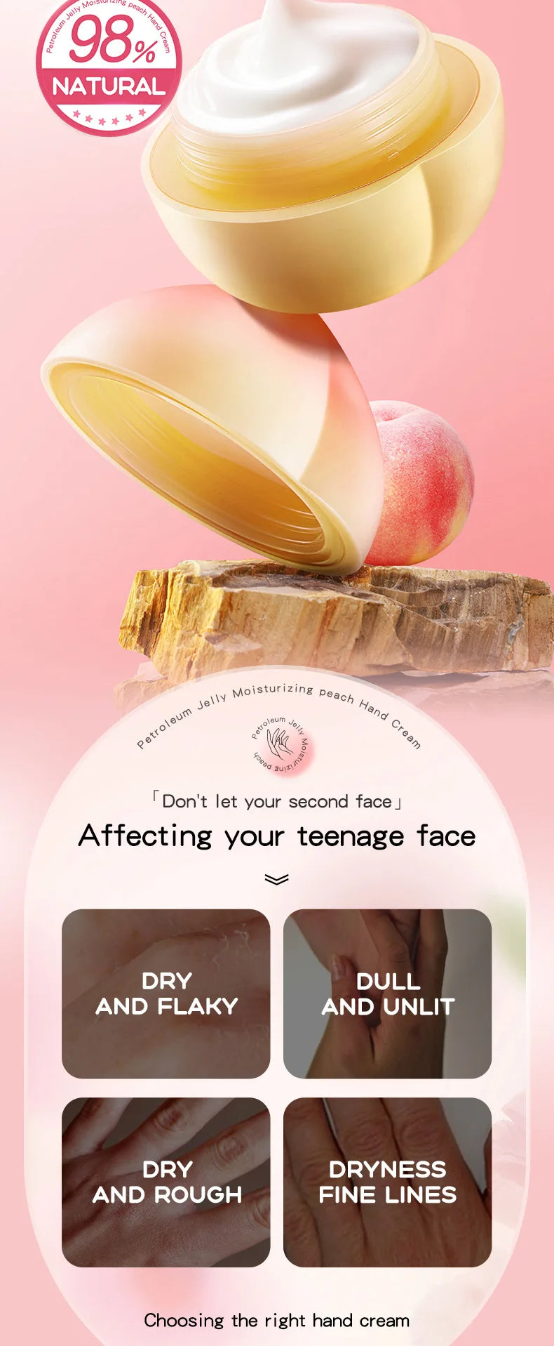 SADOER Mango Peach Aloe Vera Lemon Fruit Hand Cream Moisturizing Brightening Repairing Hand Creams For Hands Skin Care