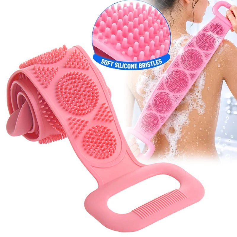 New Silicone Scrubber Back Massage Exfoliating Sponge Bathroom Bath Brush Scrub Shower Brush Body Wash Scrub Removal Bath Spong
