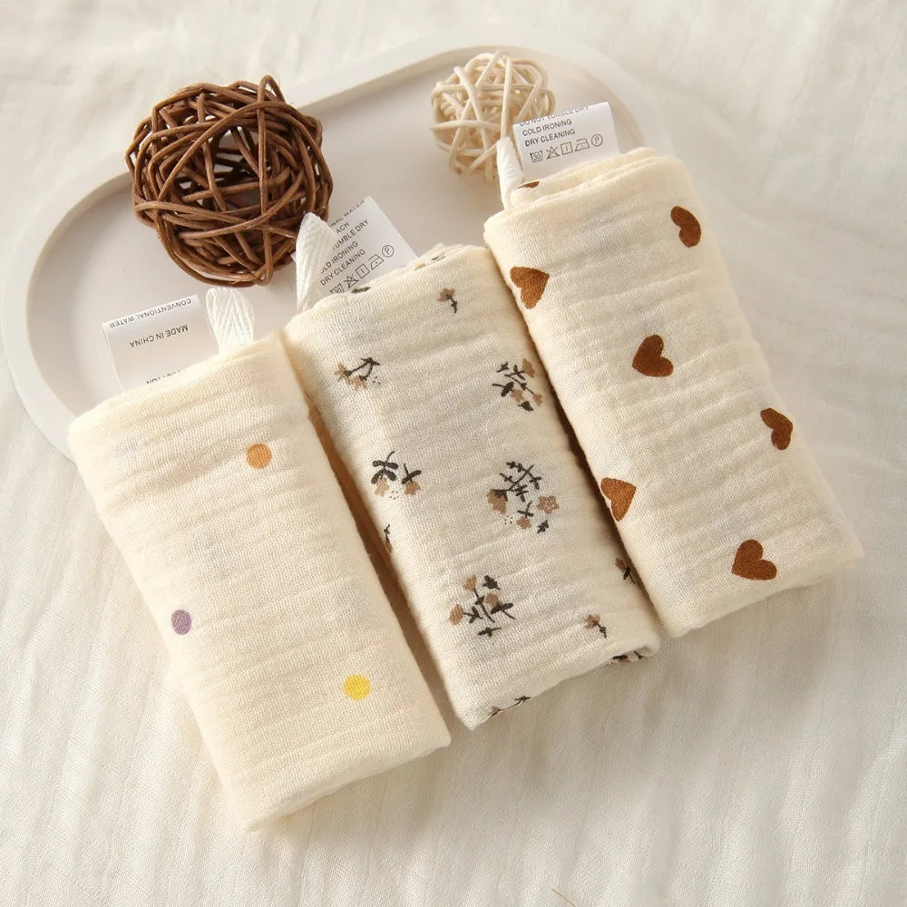 Portable High Quality 4-Layer Pure Cotton Cotton Washcloth Absorbent Soft Square Towels Gauze Cotton Towels Newborn Burp Cloth
