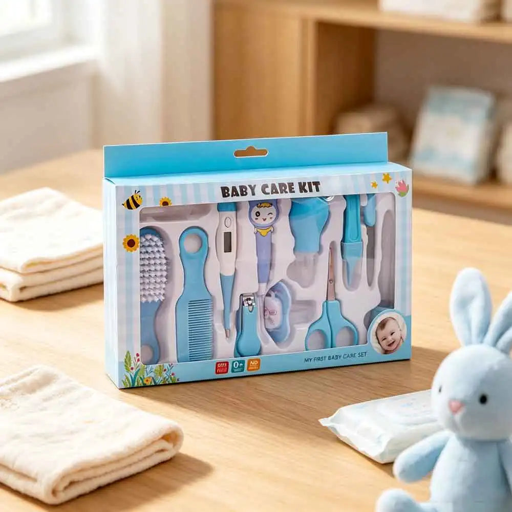 12 Piece Baby Care Set, Baby Medication Care Set, Baby Comb, Brush, Nail Clipper Set, Food Grade Safe, Non-toxic, Easy to Clean