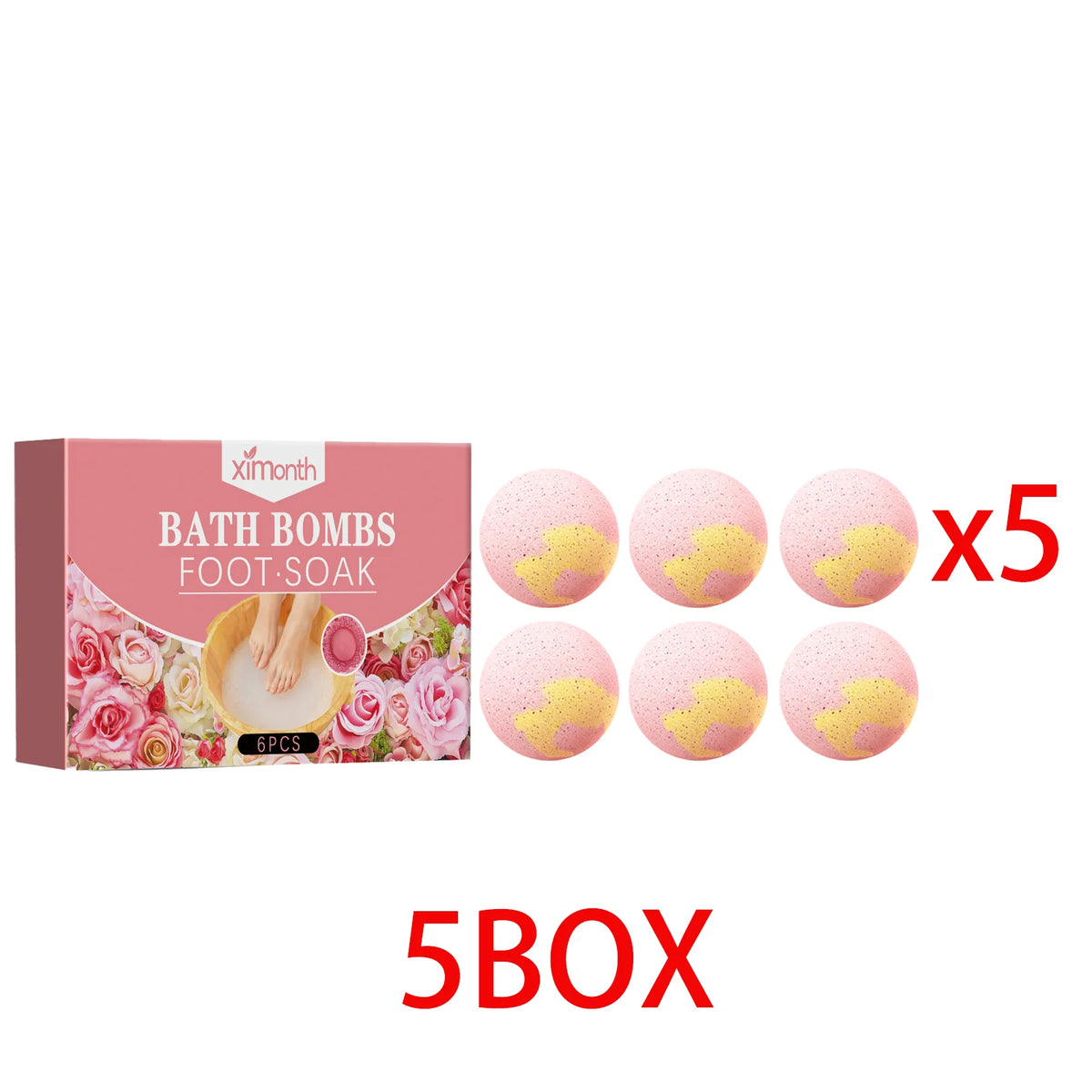 Rose Foot Bath Ball Nourishing Foot Soak Effervescent Tablet Deep Cleaning Exfoliate Feet Skin Relaxing Care Spa Soothe Fatigued