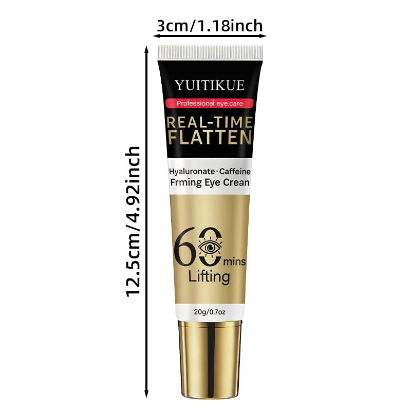YUITIKUE 60 Min Eye Lift Cream 20g - Hyaluronate & Caffeine, Real-Time Flatten, Refreshing & Fast Absorption, All Skin Types