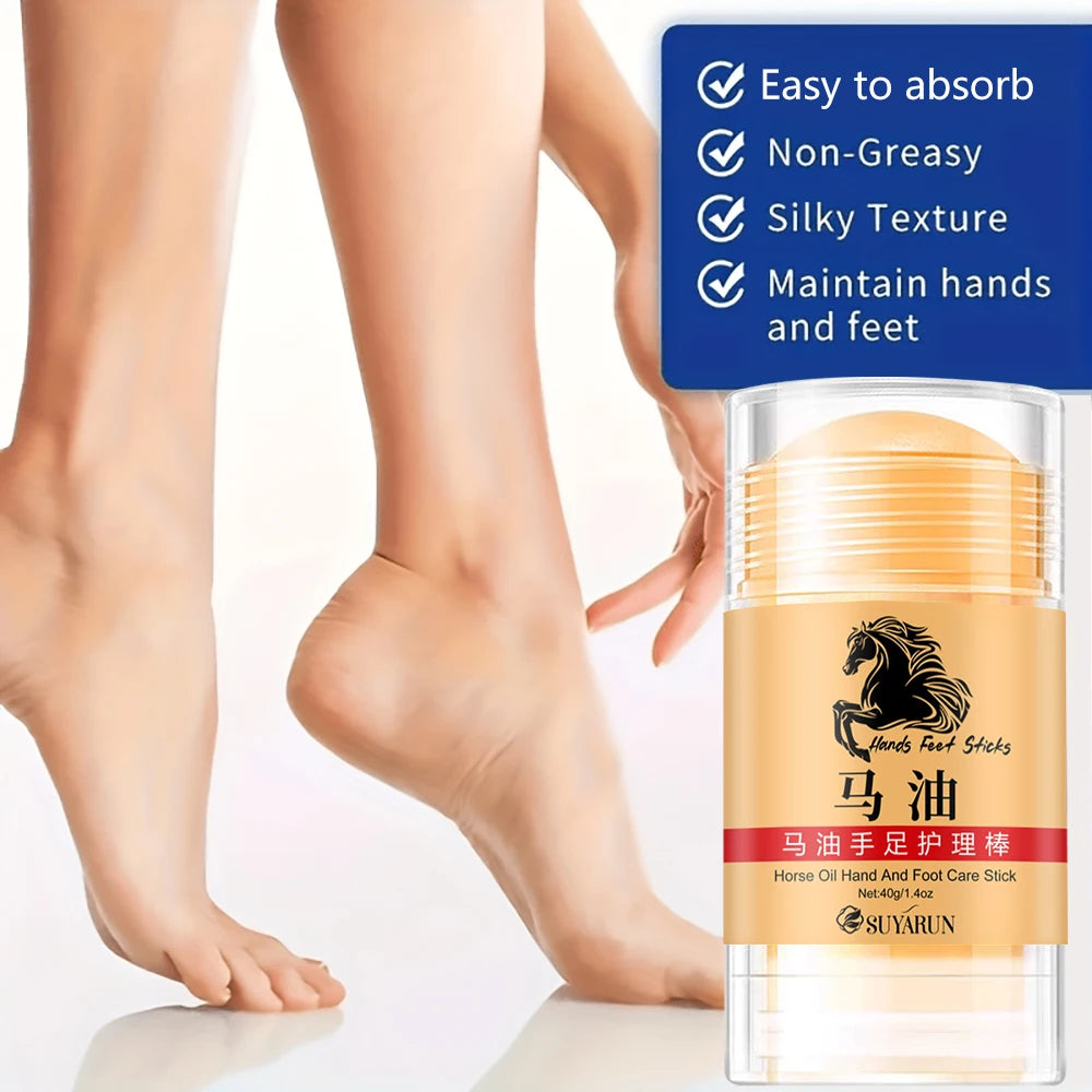 SUYARUN Premium Horse Oil Hand Foot Care Stick-Intense Moisturizing&Repairing Balm for Dry Cracked Skin, Cream for Hands, Feet.