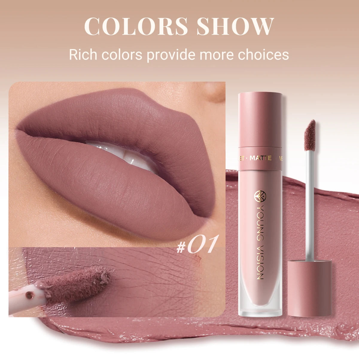 DUNUF Matte Velvet Lip Gloss, 3D Plumping & Waterproof, Square Tube Lipstick, Easy Application, 8 Shades (All-in-One)