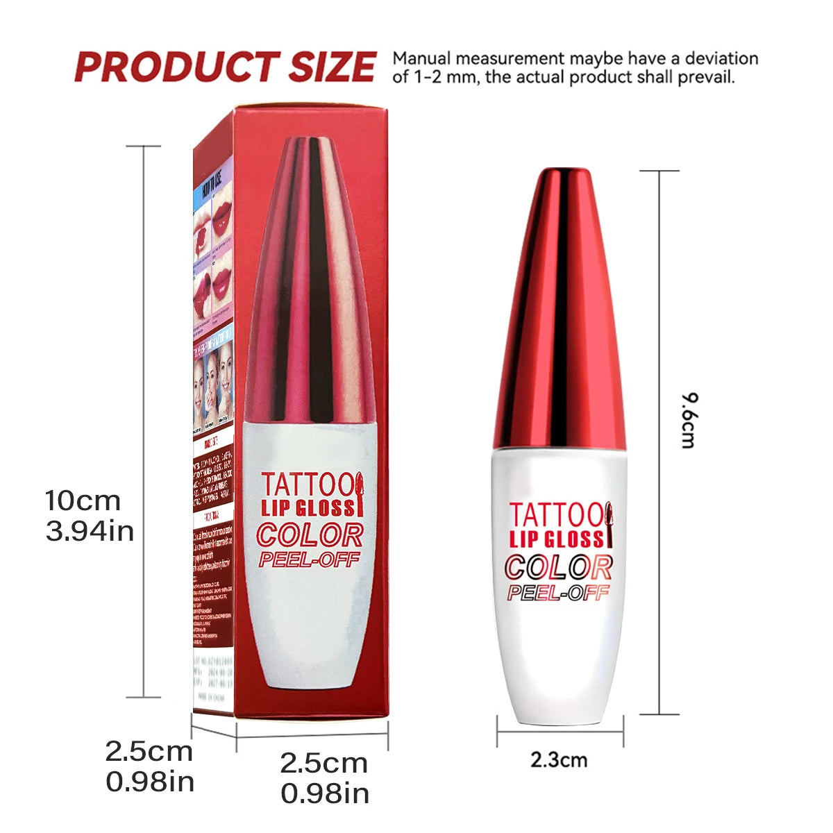 ZaiDoc Peel Off Lip Stain Tint Set 4 Colors Long Lasting Waterproof Transfer Proof Matte Finish Lip Gloss 10g Each