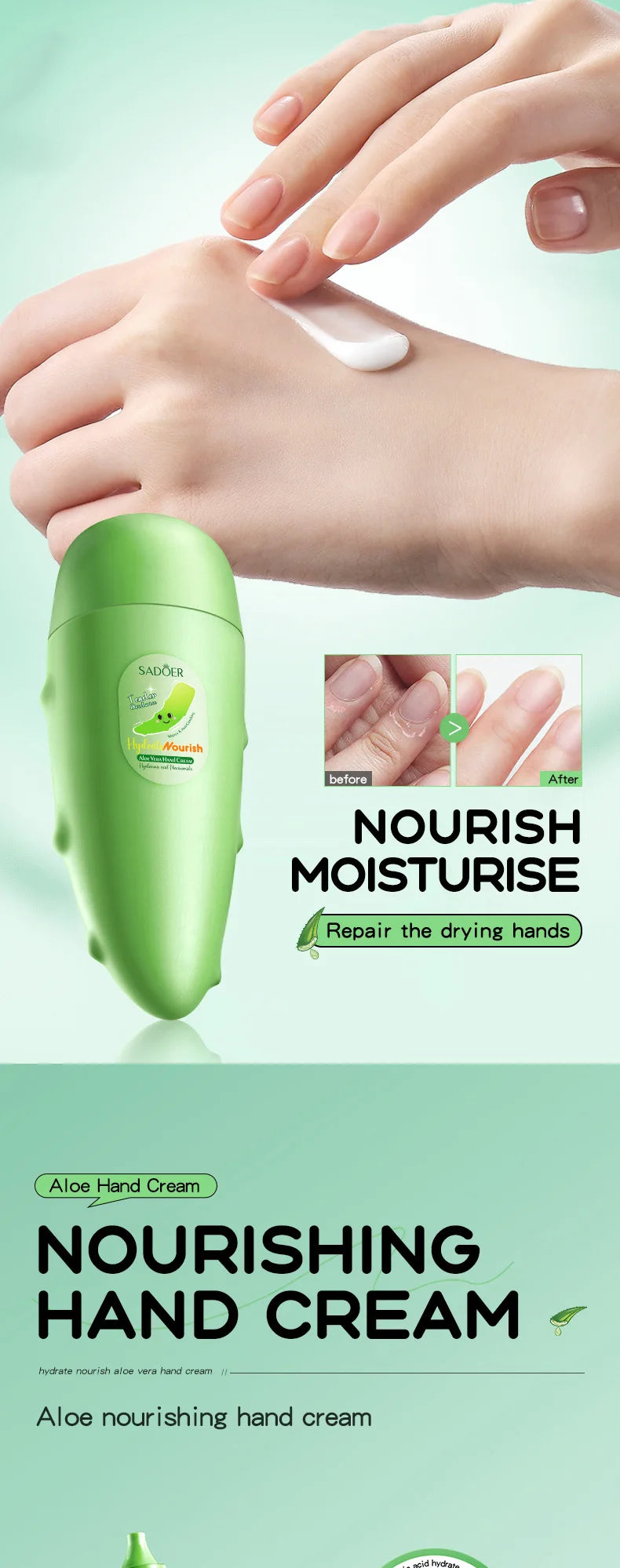 SADOER Mango Peach Aloe Vera Lemon Fruit Hand Cream Moisturizing Brightening Repairing Hand Creams For Hands Skin Care