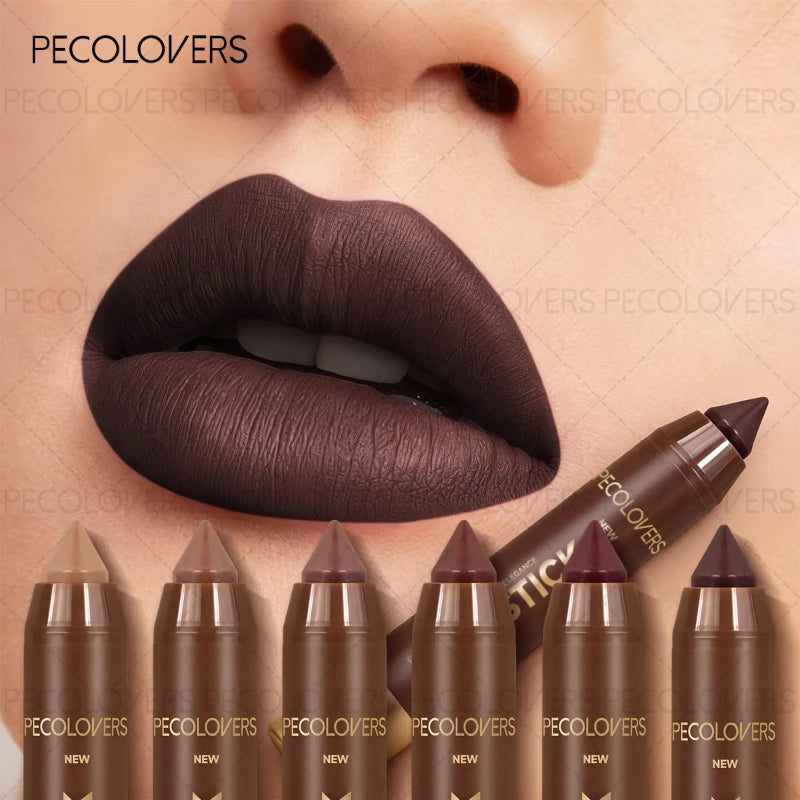 1PC Brown Matte Lip Liner Crayon, Smooth Application, Highly Pigmented, Long-lasting Wear, Lip Cosmetics