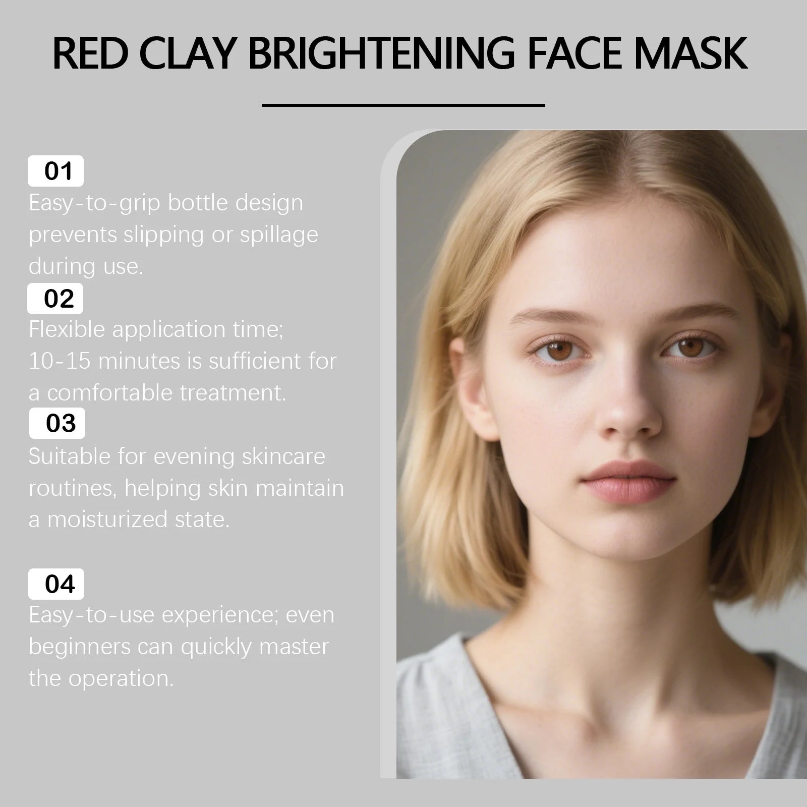 Red Clay Mask Deep Cleansing Shrinking Pores Improve Dark Spots Tighten Whitening Hydrating Oil Control Brightening Facial Mask