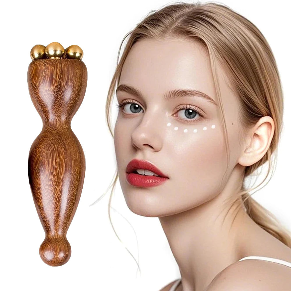 1pcs  Hot Face Massage Tools Lotus Seedpod Beauty Brass & Rosewood Dark Circles Gua Sha Tool Eye Relaxation Meridians Acupoint