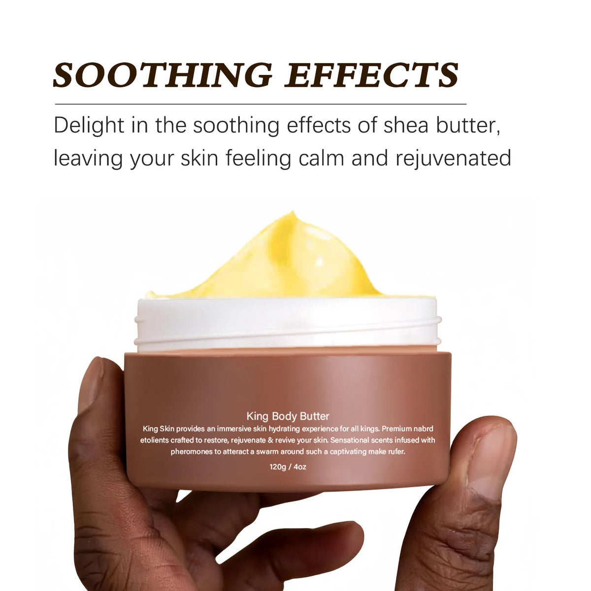 King Body Butter 120g with Shea Butter & Jojoba Oil - 24H Intensive Moisturizing Cream for All Skin Types, Deep Nourishment