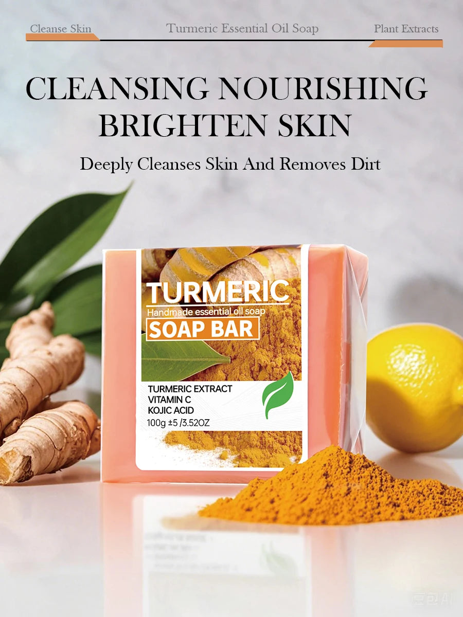 2PCS/Papaya Kojic Acid Essential Oil Soap, Vitamin C Cleansing Bath Moisturizing Skin Handmade Soap