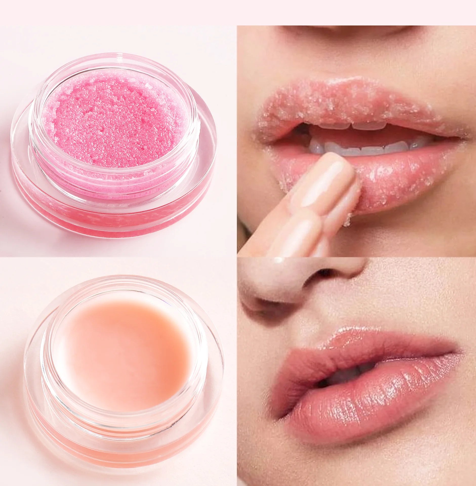 HANDAIYAN 2in1 Lip Scrub Balm Exfoliator Moisturizer Repair Mask Sugar Care Double Effected Hydrating Treatment