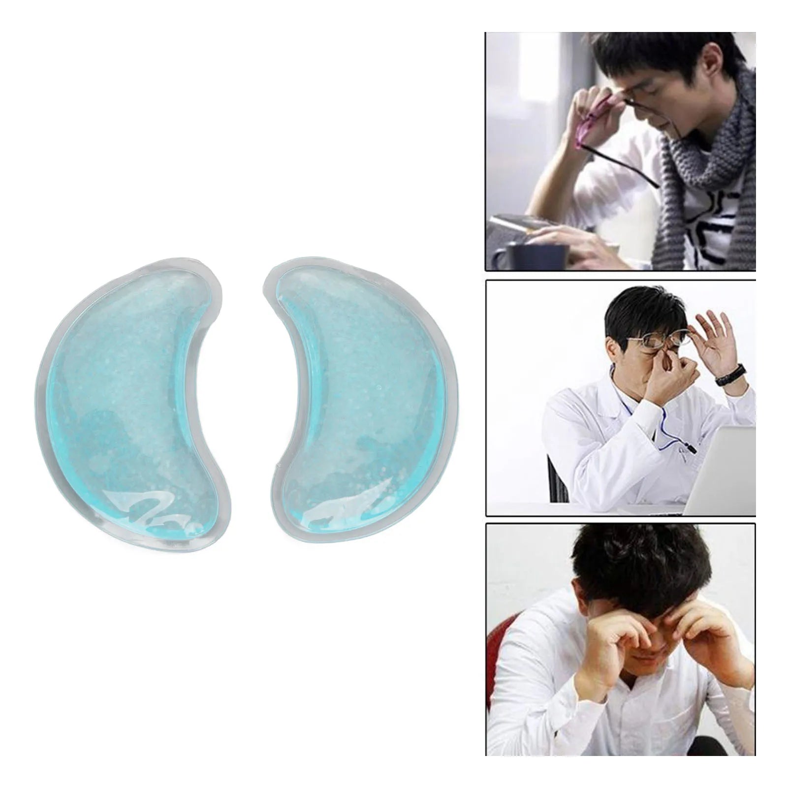 Portable Reusable Ice Gel Eye Pack Cooling Hot Cold Compress Gel Eye Pad for Eye Strain Swelling Dark Circle Cooling Gel
