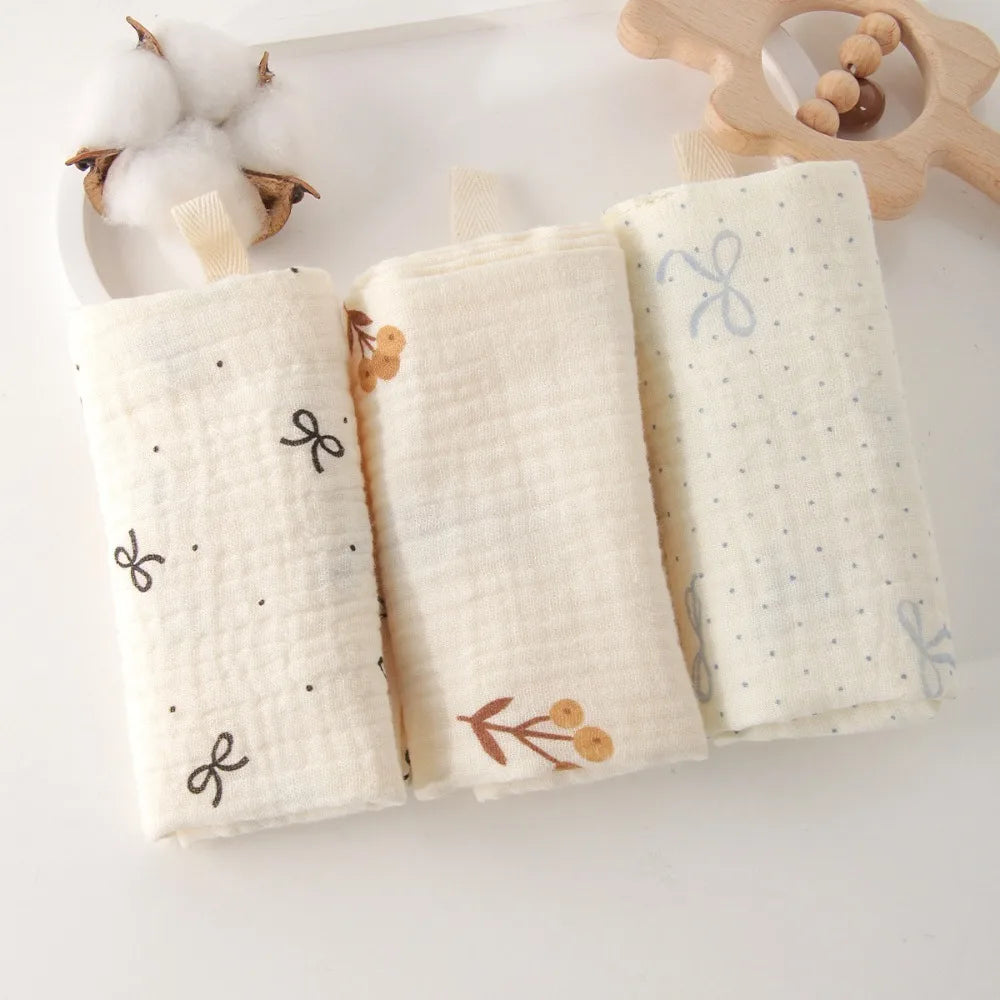 Portable High Quality 4-Layer Pure Cotton Cotton Washcloth Absorbent Soft Square Towels Gauze Cotton Towels Newborn Burp Cloth