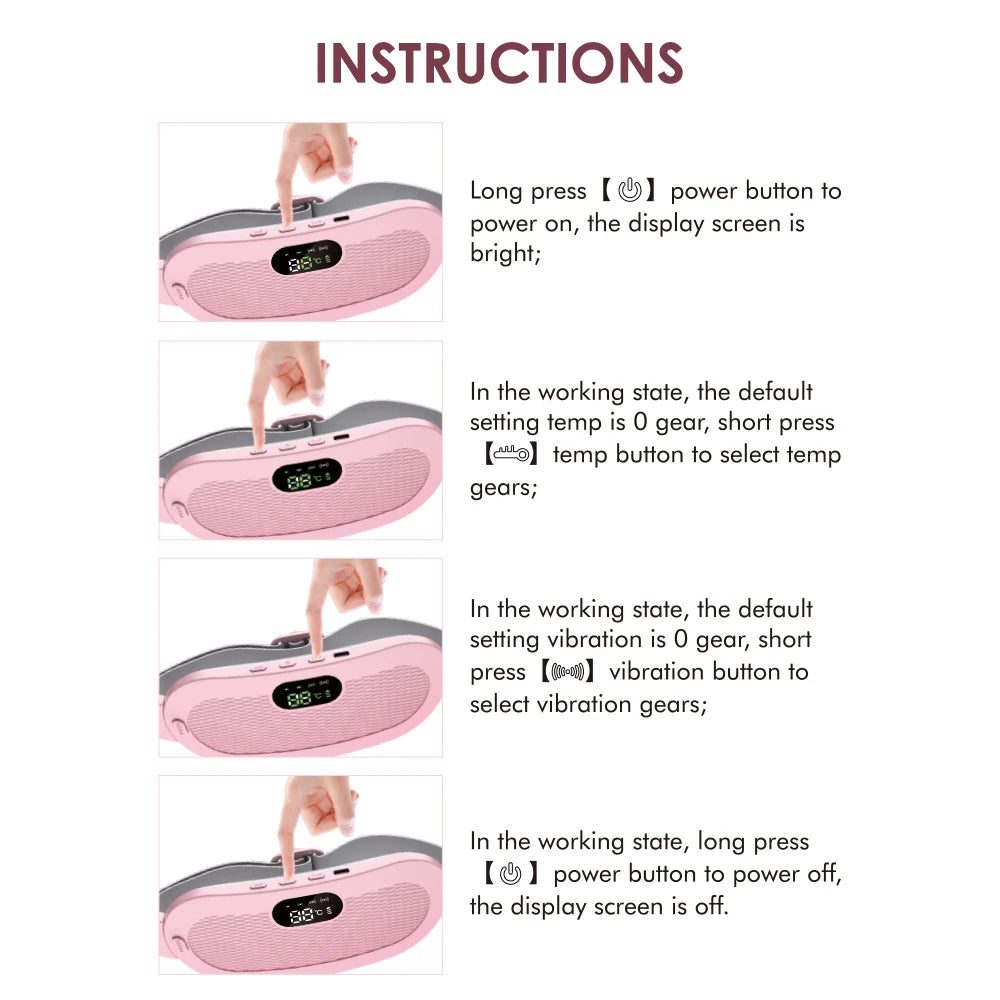 Menstrual Massager Electric Period Belt 4 Levels Heating & Vibration Hot Compress Woman Massage Brace Abdominal Lumbar Waist Pad