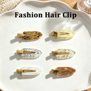 2/6pcs Golden Alloy Seamless Hair Clips For Women Luxury Retro Daily Wear Bangs Clip Side Clips Fashion Girl Duckbill Clip