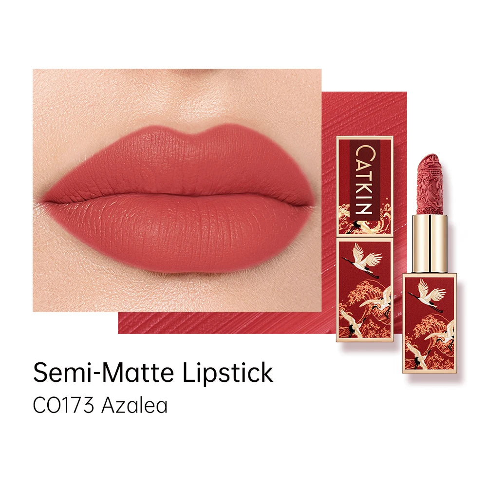 CATKIN Makeup Velvet Matte Lipstick, Hydrating Satin Long Lasting Lipstick with Smooth and Creamy Texture