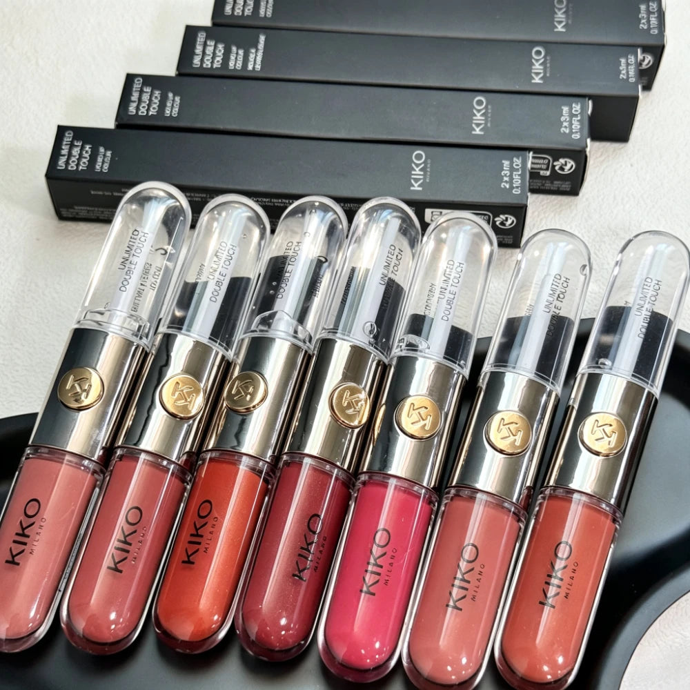 Luxury KIKO Milano Unlimited Double Touch 103 Milk Tea Double Headed Lipstick Mirror Non-Stick Long-Lasting Moisturizing Daily