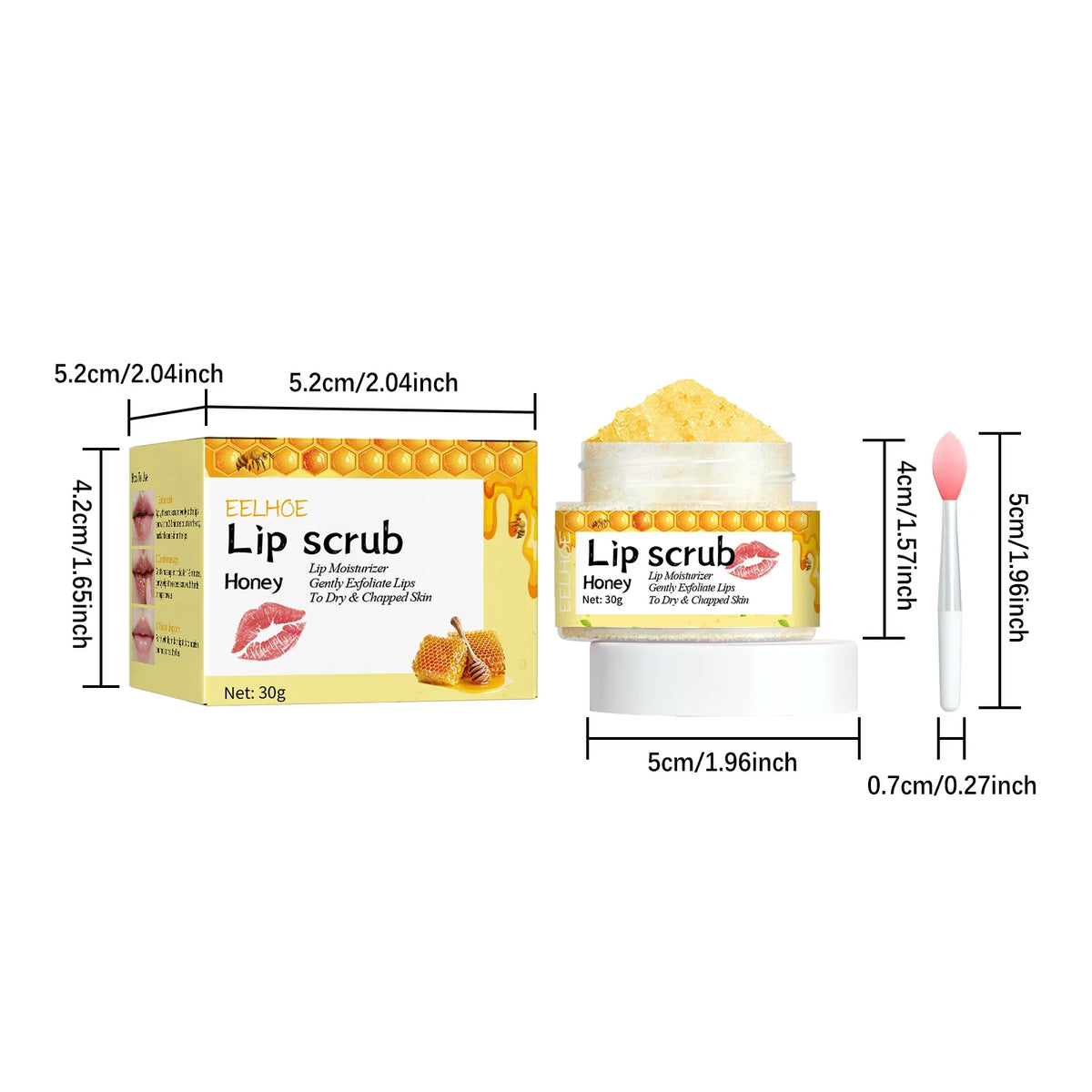 EELHOE Pink Lips Scrub Exfoliator Dead Skin Removal Lightening Fade Lip Lines Anti Dryness Moisturizing Makeup Lip Care Products