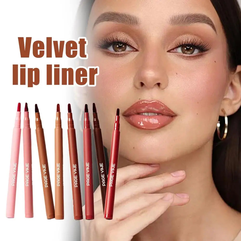 PAGE VINE Lip Liner LongLasting Waterproof Highly Pigmented Long-lasting Color Creates 3D Plump Lips Defining Makeup