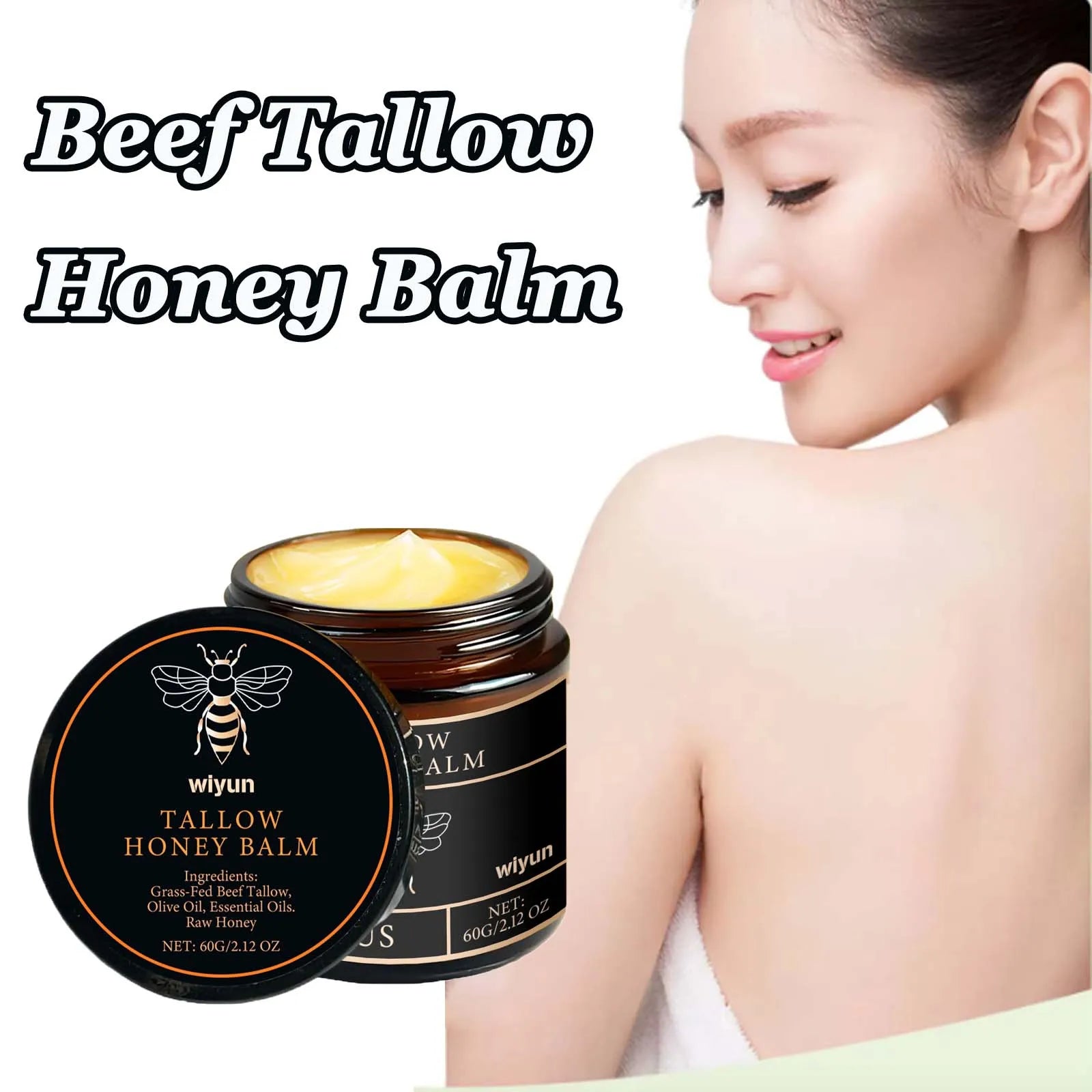 Beef Tallow Honey Cream Brightening Fade Dark Spots Remove Melanin Firming Non-Greasy Lasting Moisturizing Soothing Body Lotion