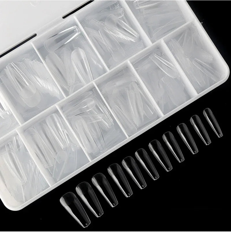 550Piece Medium and short soft gel nail tips Medium Apricot/Coffin Head Full Coverage Matte Extension Tool  Press-On Nail