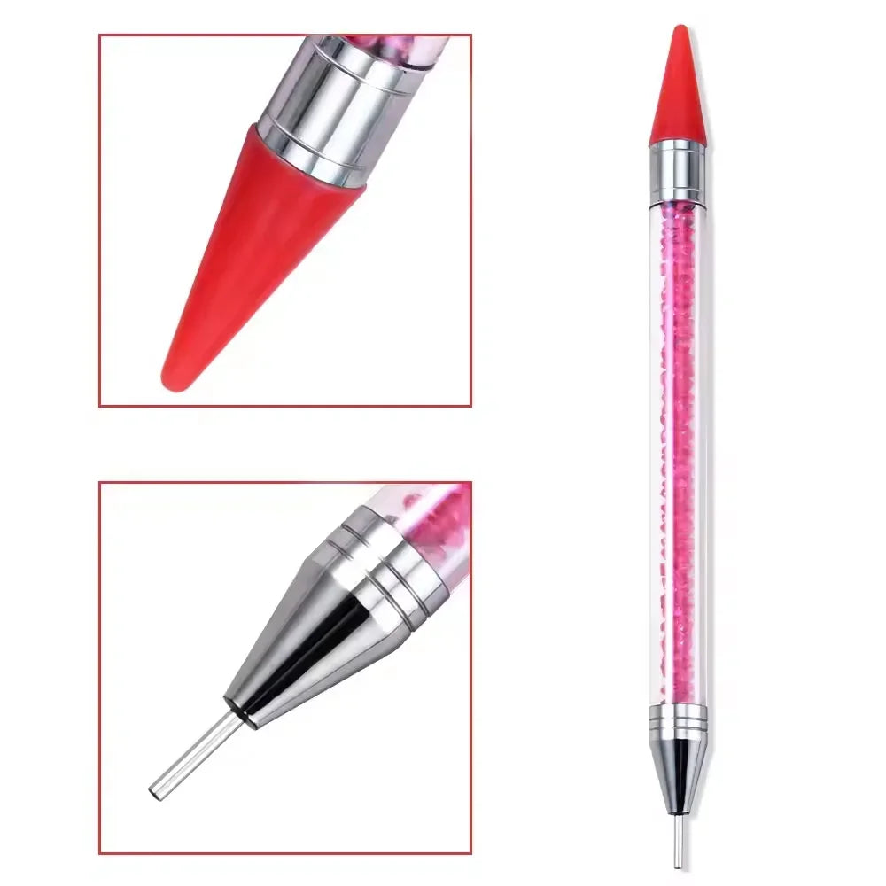 1pc Wax Nail Rhinestone Picker Dotting Pen Dual-ended Wax Pencil For Rhinestones Tip Crystal & Gem Nail Art Tool for DIY Manicur