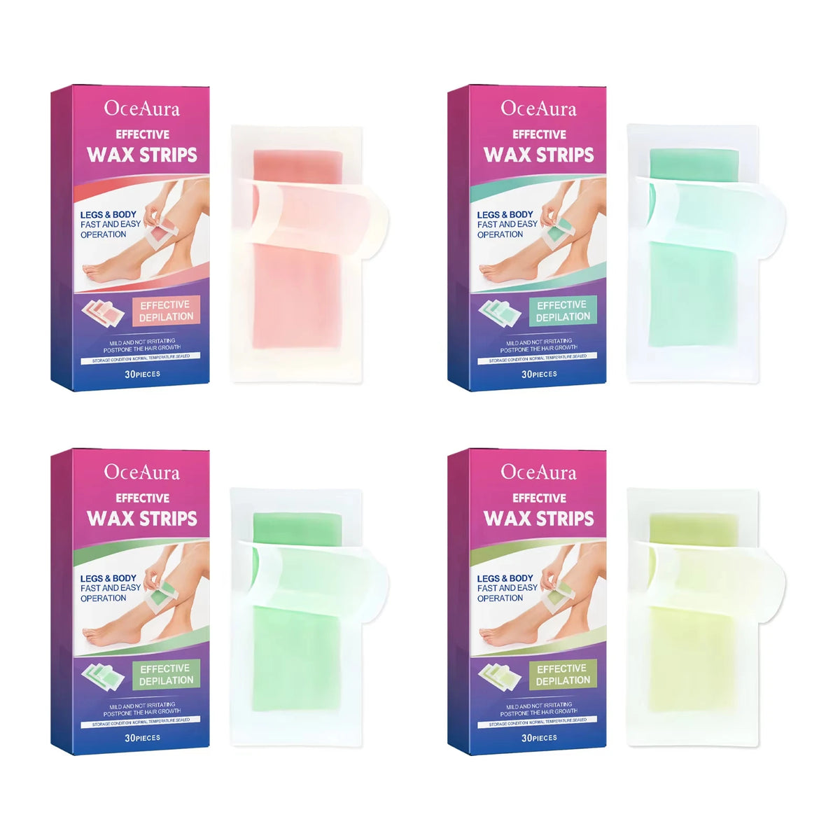 Hair Removal Wax Strip Professional Depilatory Cold Wax Strip Long Lasting Smooth Effective Gentle Body Facial Depilatory