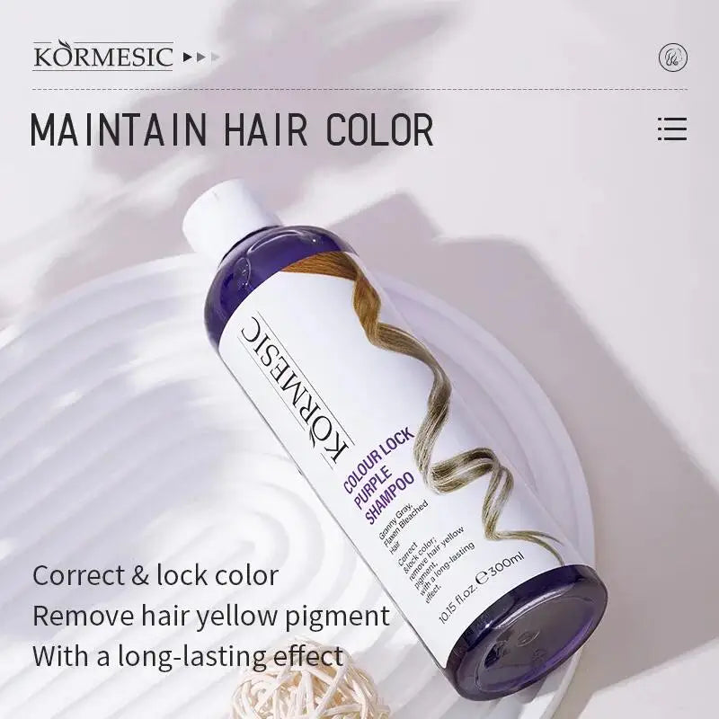 300Ml Color Fixing Purple Shampoo Lock Color Cover Gray Hair Fade Yellow After Bleach Hair Dye Long Lasting Non-irritating Care