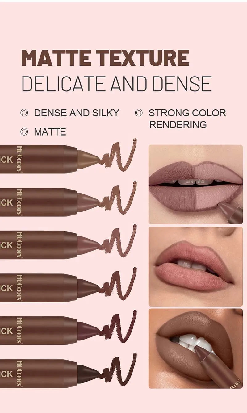 Matte Lipstick Makeup Velvet Lip Liner Crayon Sexy Brown Red Chocolate Tint Lipstick Lip Contouring Lipliner Outline Cosmetic