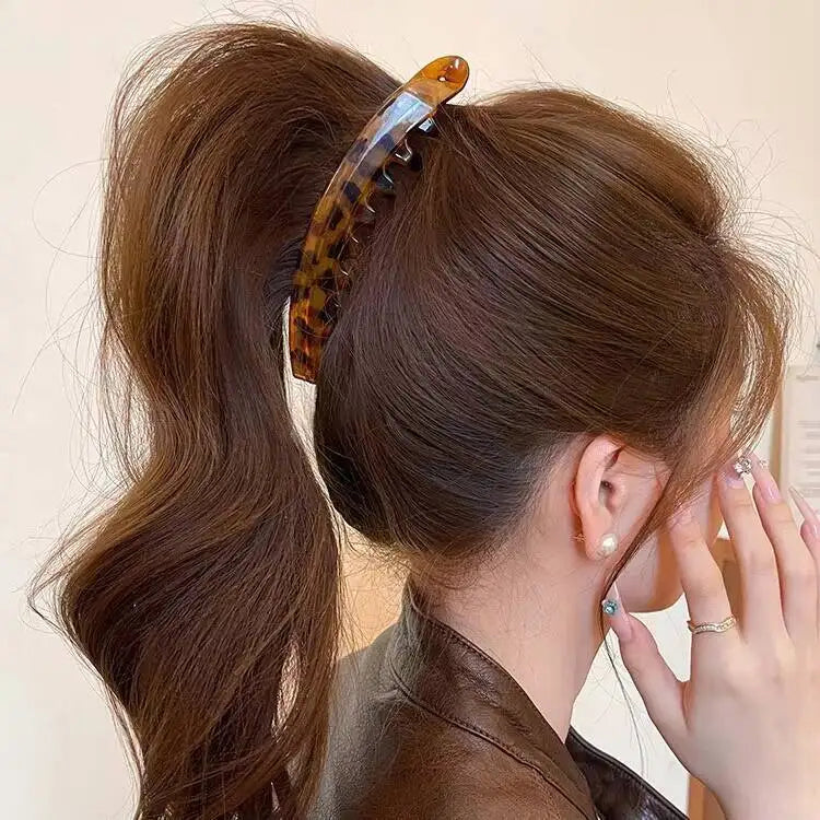 Tortoiseshell Banana Hair Clip Fish Shaped Hairpin For Women Hair Accessories Hairgrips Twist Clamp Ponytail Barrettes Headwear
