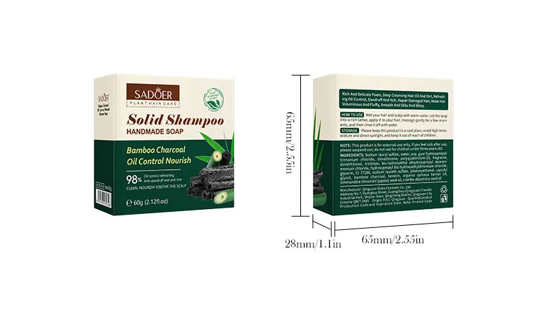 Bamboo Charcoal Shampoo Soap Anti Dandruff Anti Itching Deep Cleansing Hair Soap Lightening Strengthening Hair Roots Refreshing