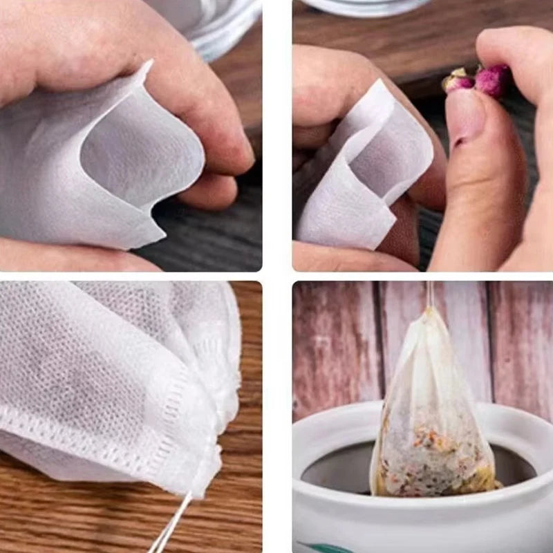 100pcs Disposable Tea Filter Bags; Drawstring Filter Tea Bags 100pcs Disposable Tea Filter Bags; Drawstring Filter Tea Bags