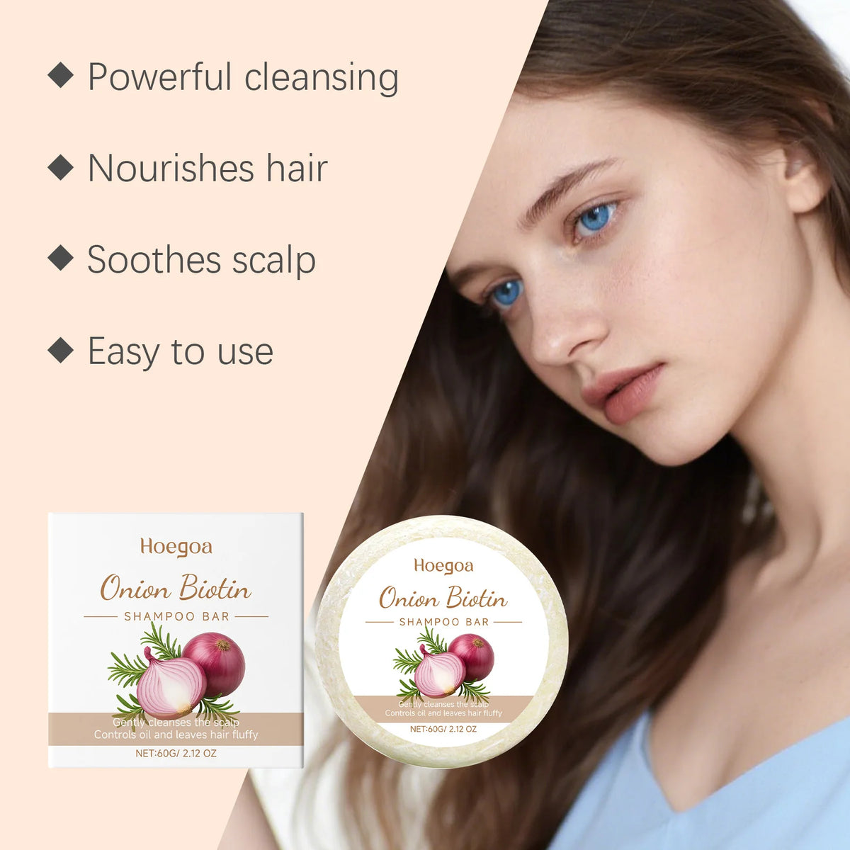 Onion Biotin Shampoo Soap Rosemary Gentle Cleansing Nourish Scalp Hair Growth Anti Loss Moisturizing Smooth For All Hair Types