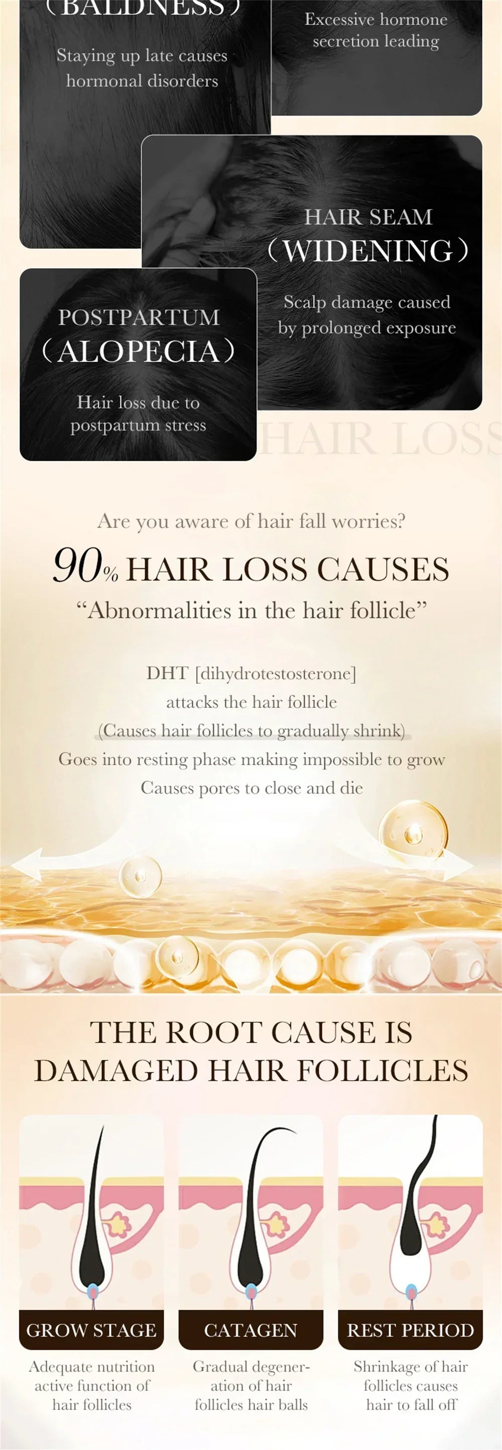 Biotin fast Hair Growth oil Products Care Scalp Massage Treatments Anti Hair Loss Effective Grow Thicker Hair serum for men