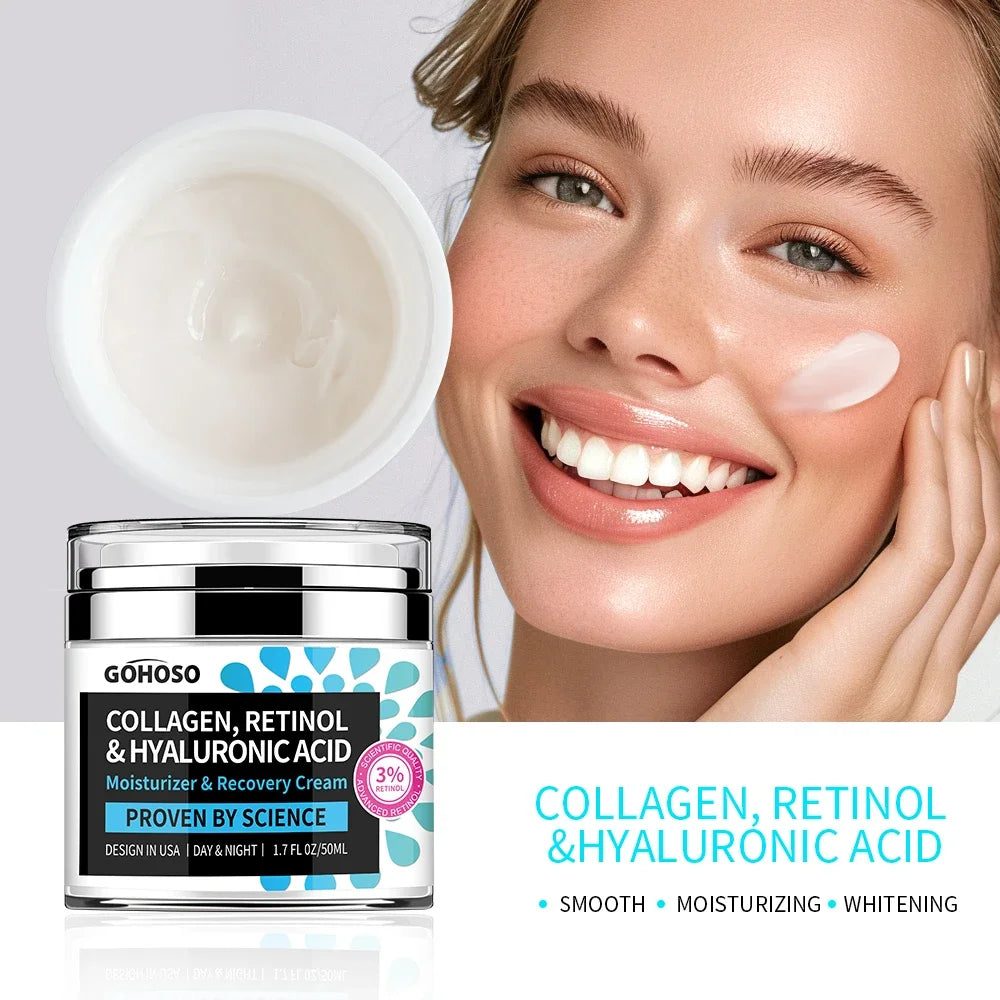 ENVISHA Face Skin Care Collagen Retinol Hyaluronic Acid Cream Firming Whitening Anti-Aging Wrinkle Moisturizing Hydrating