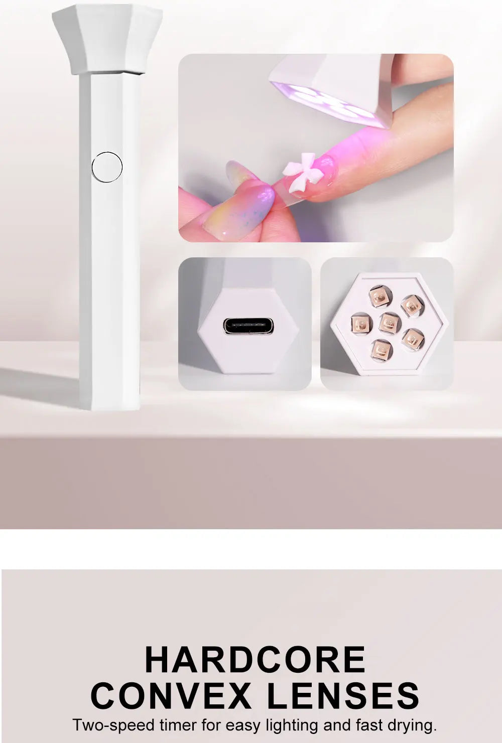 Portable Nail UV LED Lamp And LED Light Support Base Rechargeable for Nails Gel Polish Drying UV Lamp for Nails Art Desk Stand