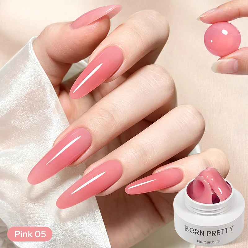 BORN PRETTY 15ml Clear Non Stick Hand Extension Gel 3D Shaping Sculpting Carving Nail Art Solid Hard Gel for Fake Nail