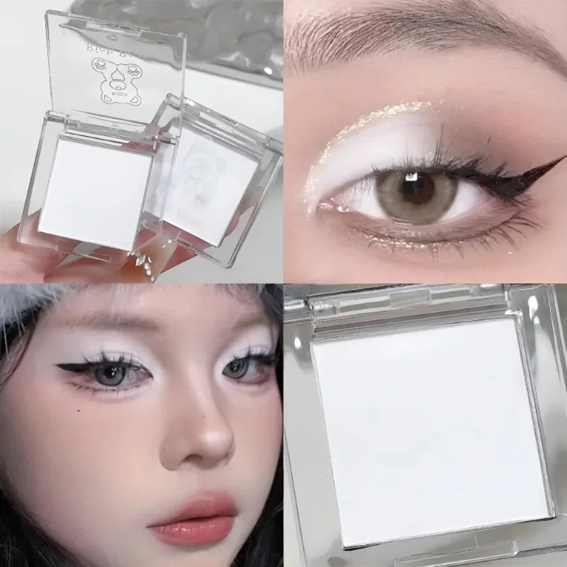 Matte Highlighter Powder Eyeshadow Palette White Long Lasting Natural 3D Brightening Eye Makeup Palette Brighten Face High Gloss
