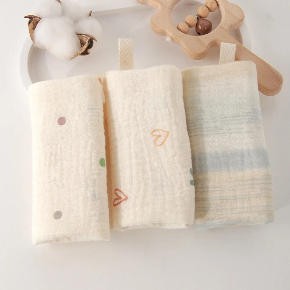 Portable High Quality 4-Layer Pure Cotton Cotton Washcloth Absorbent Soft Square Towels Gauze Cotton Towels Newborn Burp Cloth