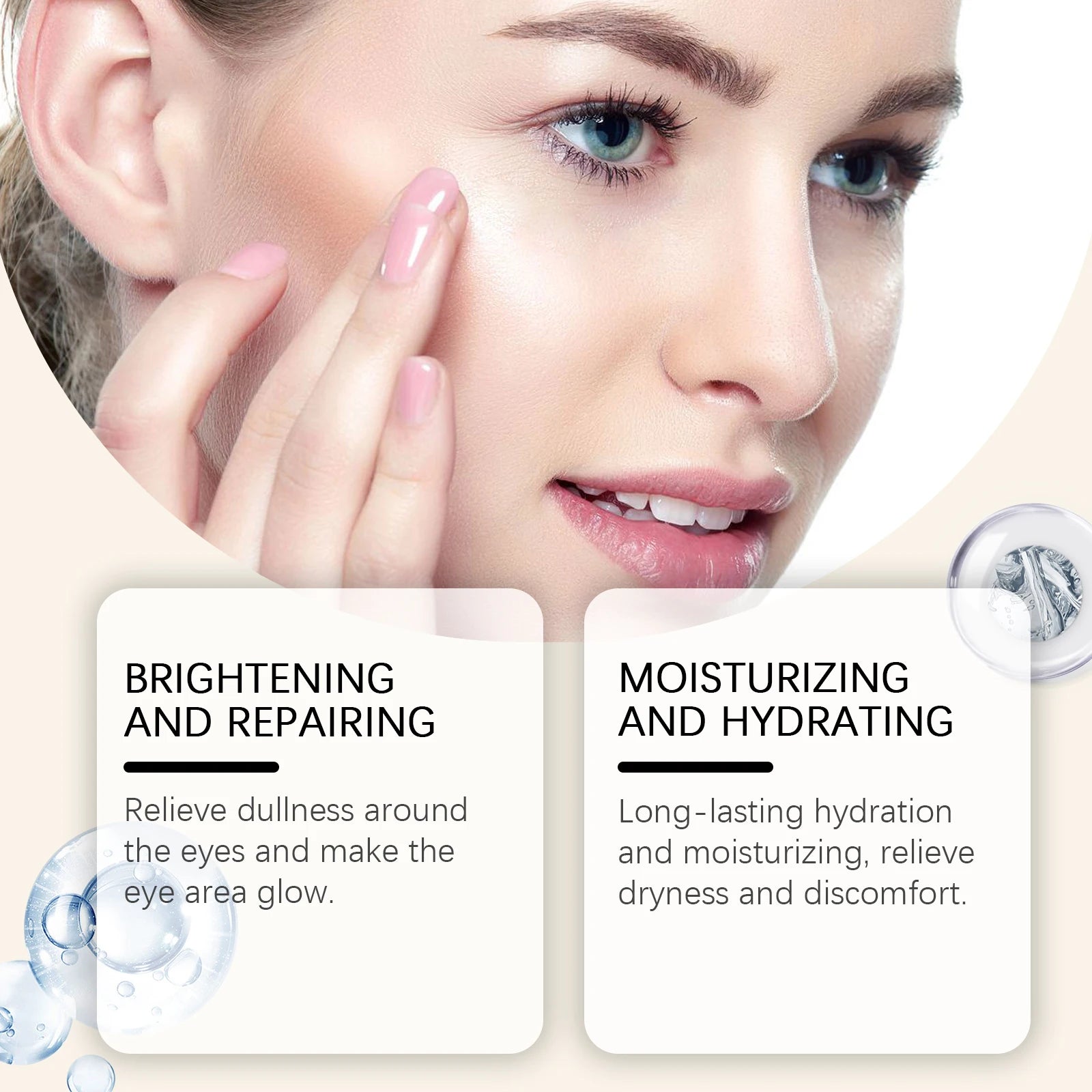 Hyaluronic Acid Eye Serum Coffee Fade Fine Lines Dark Circles Remove Eye Bags Puffiness Hydrate Refreshing Nicotinamide Eye Care