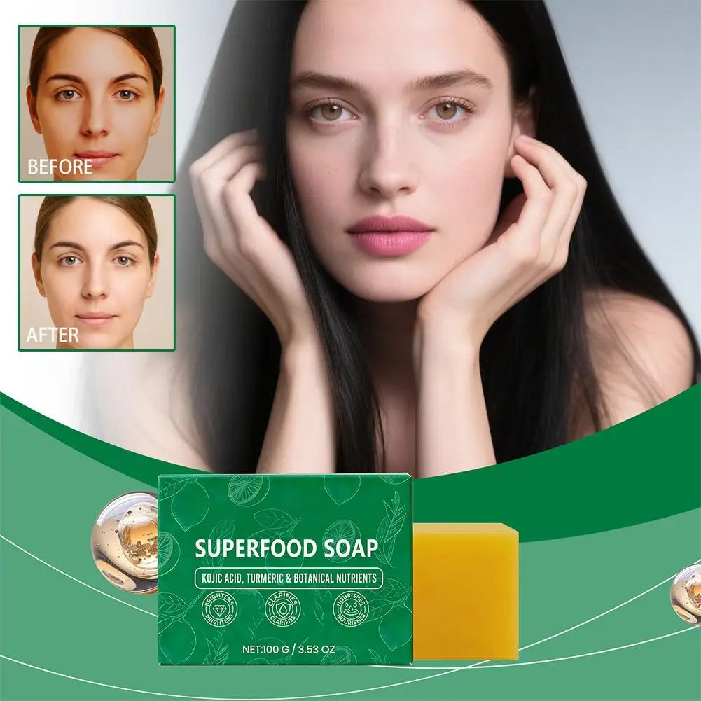 1/2PCS Turmeric Lemon Soap for Dark Spots Removal Skin Brightening Face Body Wash Deep Cleansing Nourishing Hyperpigmentation Ca