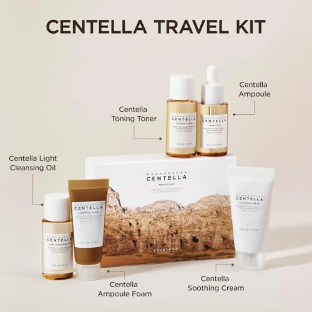 5Pcs SKIN1004 Madagascar Centella Travel Kit Set Cleansing Oil Toner Ampoule Cream Sun Cream Cica Soothing Calm Korea Skin Care