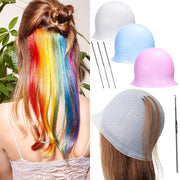 Silicone Hair Coloring Cap For Hairdressing With Needle Professional Salon Dyeing Tool Highlight Dyeing