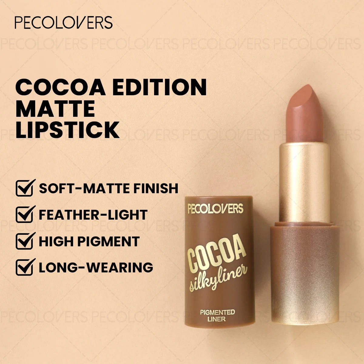 Waterproof Matte Brown Lip Glaze,Long-Lasting, Not Greasy Lip Gloss,Smooth Texture