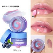 Lakerain Nourishing Dual-color Sleeping Lip Mask Reducing Lip Lines Moisturizing Repairing Removing Dead Skin Lip Mask Women Men