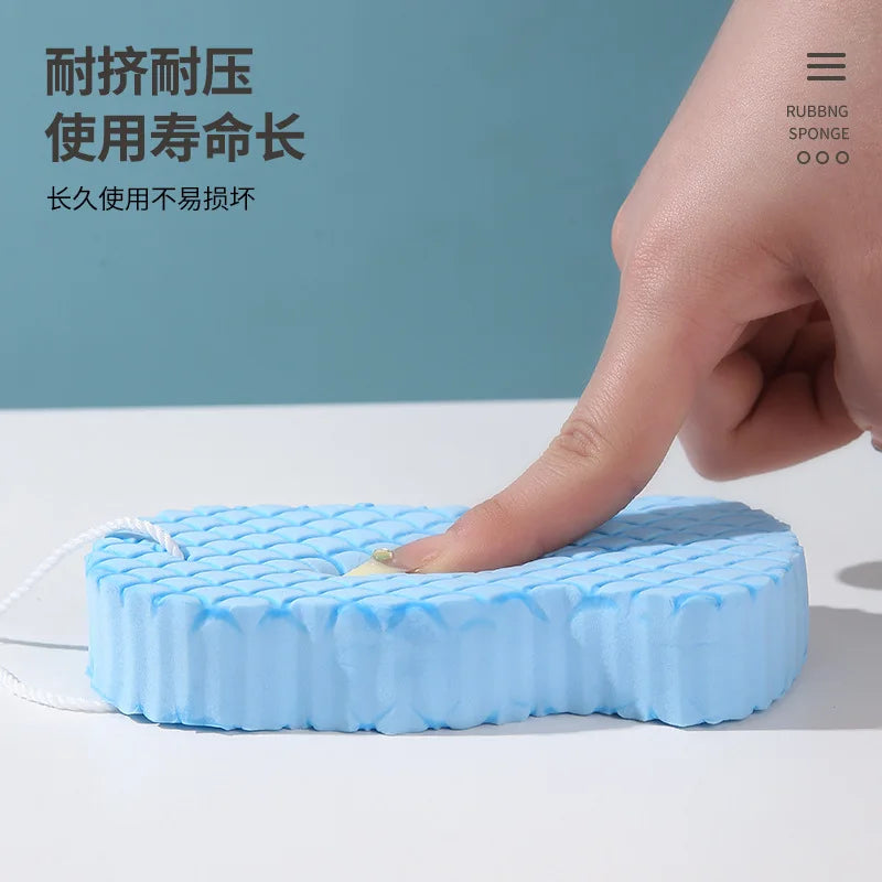 DOUBLE-SIDED SPONGE BATH WASH, FISH SCALE PATTERN STEREOSCOPIC BATH SPONGE, SKIN-FRIENDLY NO PAIN BODY SCRUBBER FOR BATHING