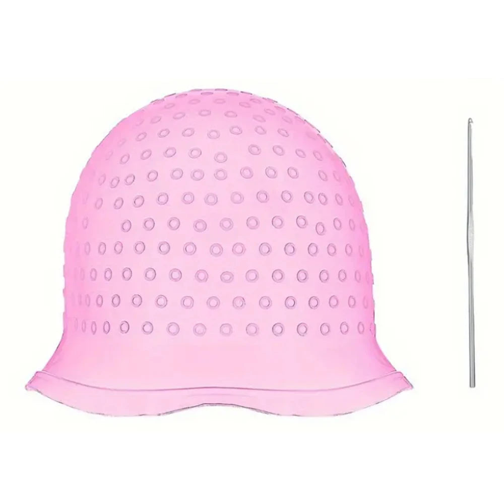 2pcs Reusable Silicone Hair Staining Cap Multicolor Hair Coloring Dye Cap with Hook Silicone Hair Coloring Cap for Home Salon