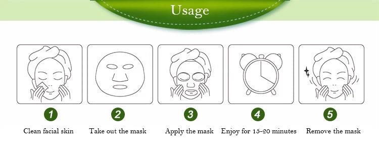 10pcs Natural Plant Facial Mask Moisturizing Oil Control Anti-Aging Fruit Aloe Korean Sheet Face Mask Beauty Skin Care Prodcuts