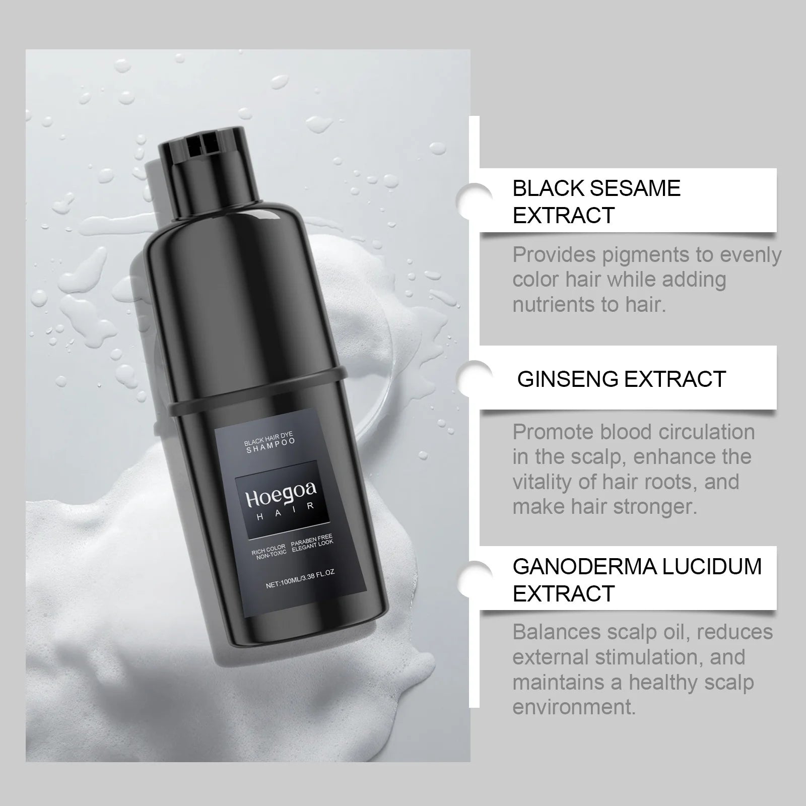 Instant Dye Shampoo DIY Hair Dye Natural Black Color Repair Gray White Hair Non-Irritating Hair Coloring Shampoo For Men Women